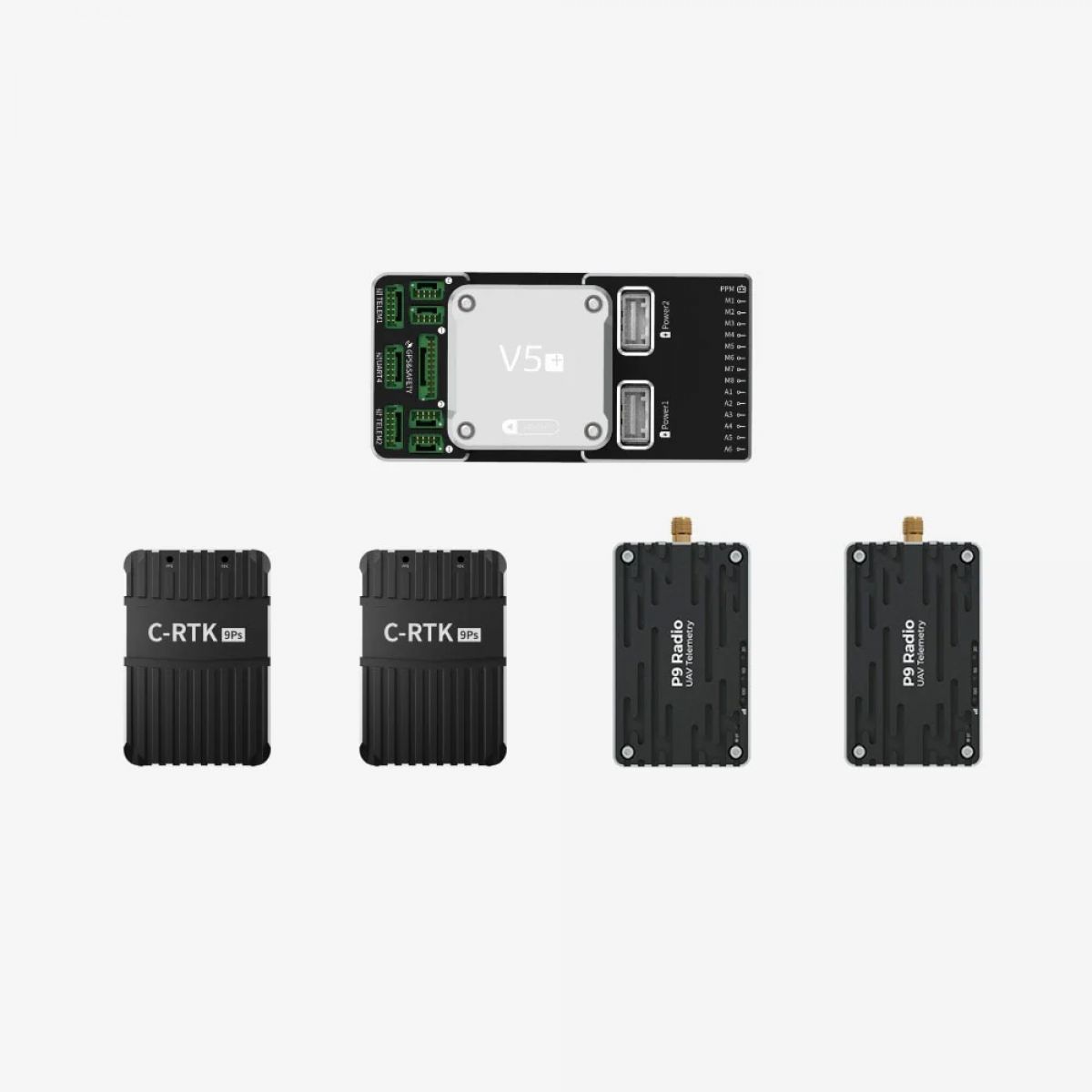 CUAV V5+ комплект с RTK 9Ps GPS, P9 радиотелеметрией и GNSS для одиночных и групп дронов CUAV V5+ комплект с RTK 9Ps GPS, P9 радиотелеметрией и GNSS для одиночных и групп дронов