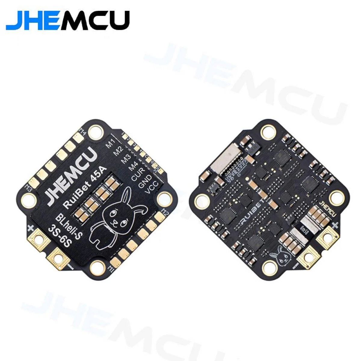 FPV стек JHEMCU RuiBet 45A/55A BLHELI_S Dshot600 3-6S 4в1 ESC 30x30мм для самосборки FPV стек JHEMCU RuiBet 45A/55A BLHELI_S Dshot600 3-6S 4в1 ESC 30x30мм для самосборки