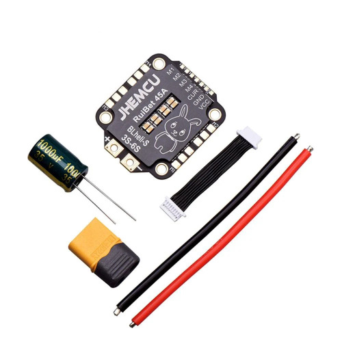 FPV стек JHEMCU RuiBet 45A/55A BLHELI_S Dshot600 3-6S 4в1 ESC 30x30мм для самосборки