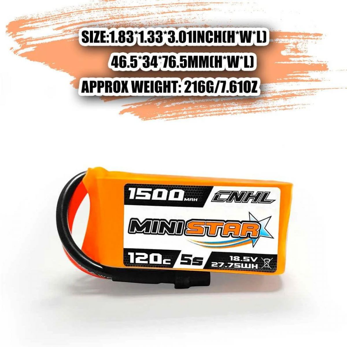 CNHL RC LiPo аккумулятор 2S 4S 5S 6S 7.4–22.2В 1100–1800мАч 70C–120C XT60/Deans для FPV дронов CNHL RC LiPo аккумулятор 2S 4S 5S 6S 7.4–22.2В 1100–1800мАч 70C–120C XT60/Deans для FPV дронов