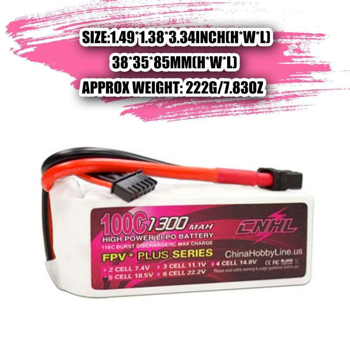 CNHL RC LiPo аккумулятор 2S 4S 5S 6S 7.4–22.2В 1100–1800мАч 70C–120C XT60/Deans для FPV дронов CNHL RC LiPo аккумулятор 2S 4S 5S 6S 7.4–22.2В 1100–1800мАч 70C–120C XT60/Deans для FPV дронов