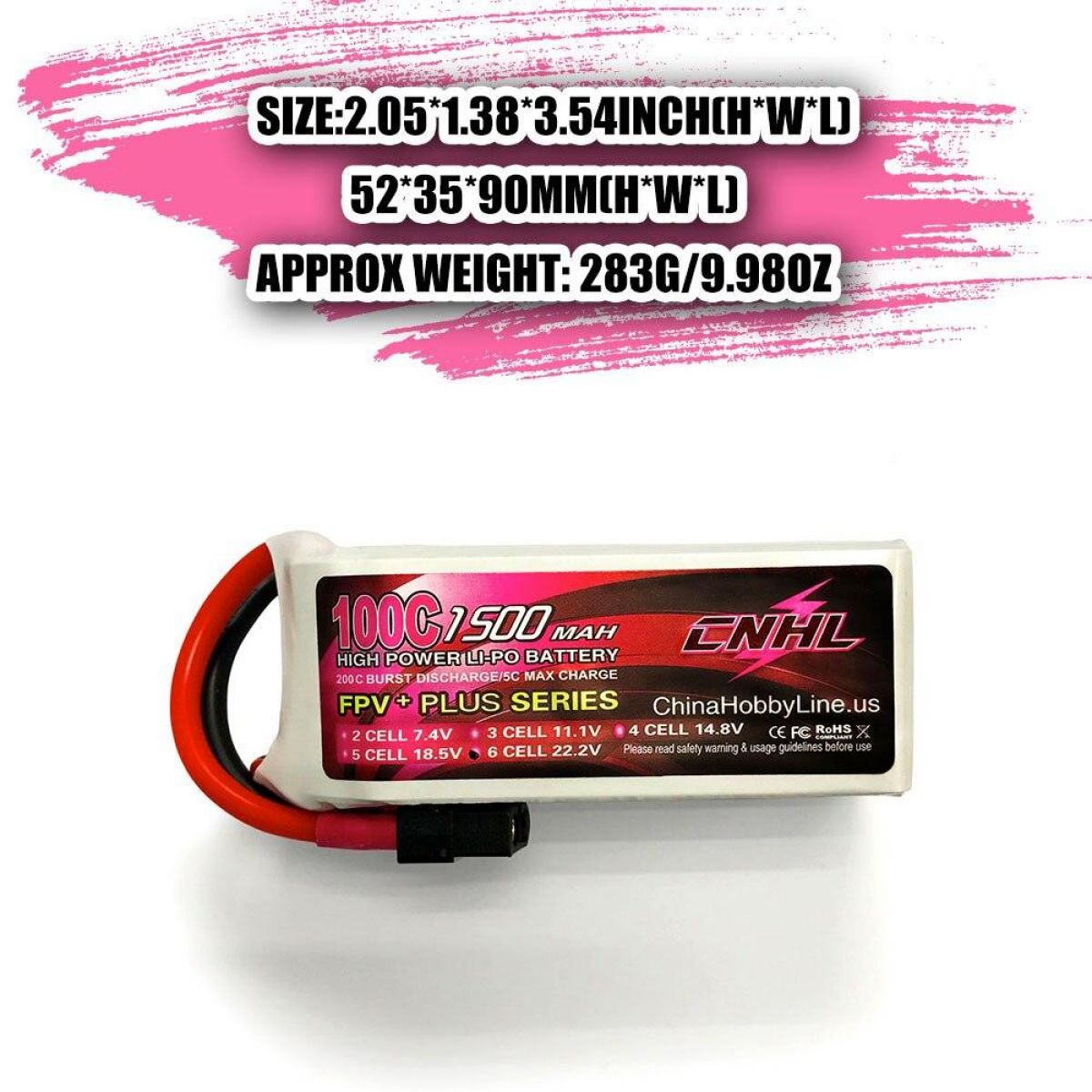 CNHL RC LiPo аккумулятор 2S 4S 5S 6S 7.4–22.2В 1100–1800мАч 70C–120C XT60/Deans для FPV дронов CNHL RC LiPo аккумулятор 2S 4S 5S 6S 7.4–22.2В 1100–1800мАч 70C–120C XT60/Deans для FPV дронов