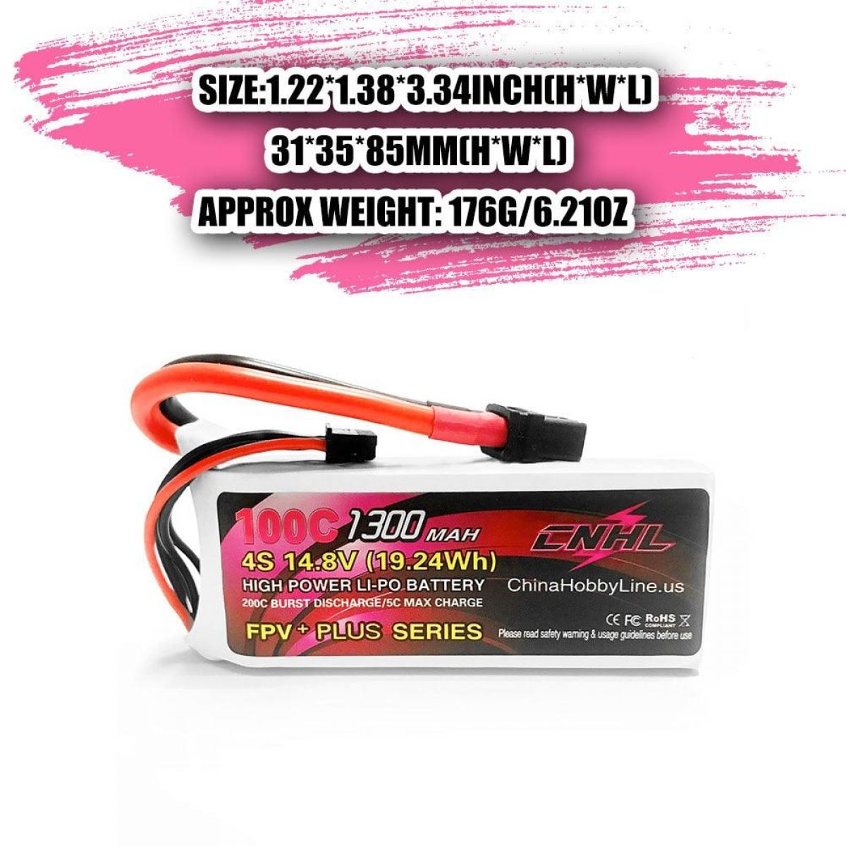 CNHL RC LiPo аккумулятор 2S 4S 5S 6S 7.4–22.2В 1100–1800мАч 70C–120C XT60/Deans для FPV дронов CNHL RC LiPo аккумулятор 2S 4S 5S 6S 7.4–22.2В 1100–1800мАч 70C–120C XT60/Deans для FPV дронов