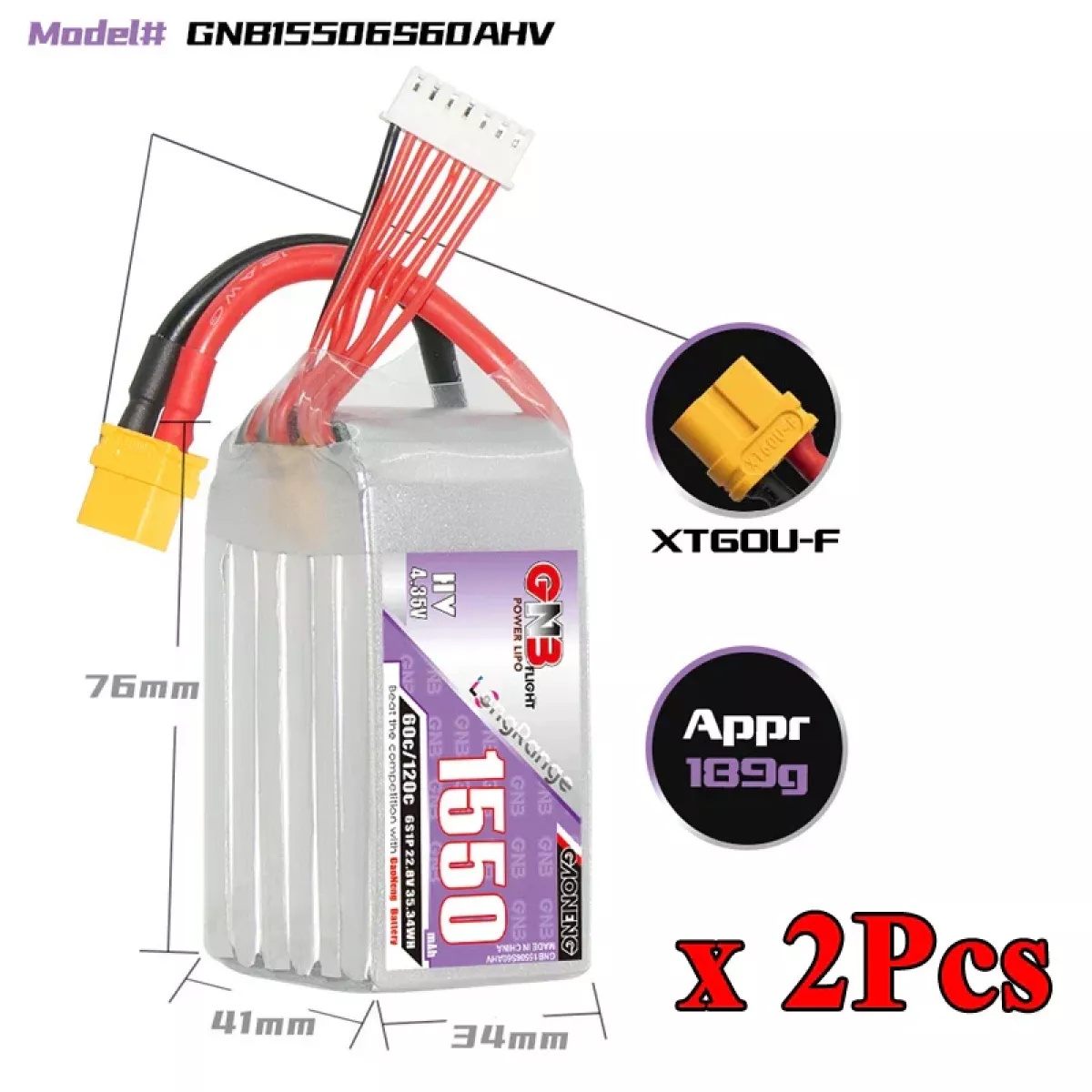 Аккумулятор GNB 2S/3S/4S/6S HV 1550mAh 60C/120C для RC автомобилей, дронов, самолётов Аккумулятор GNB 2S/3S/4S/6S HV 1550mAh 60C/120C для RC автомобилей, дронов, самолётов