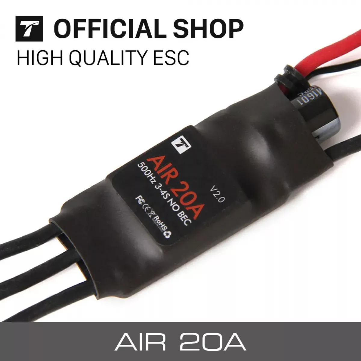 T-MOTOR ESC Air 20A ESC — Бесколлекторный регулятор скорости для мультикоптеров (3-4S, 600Гц, без BEC) T-MOTOR ESC Air 20A ESC — Бесколлекторный регулятор скорости для мультикоптеров (3-4S, 600Гц, без BEC)