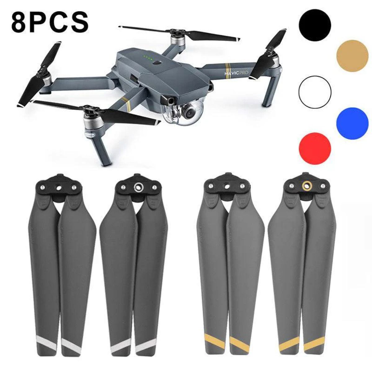 8 шт. пропеллеров для DJI Mavic Pro, складные лопасти 8330, запасные винты CW/CCW 8 шт. пропеллеров для DJI Mavic Pro, складные лопасти 8330, запасные винты CW/CCW