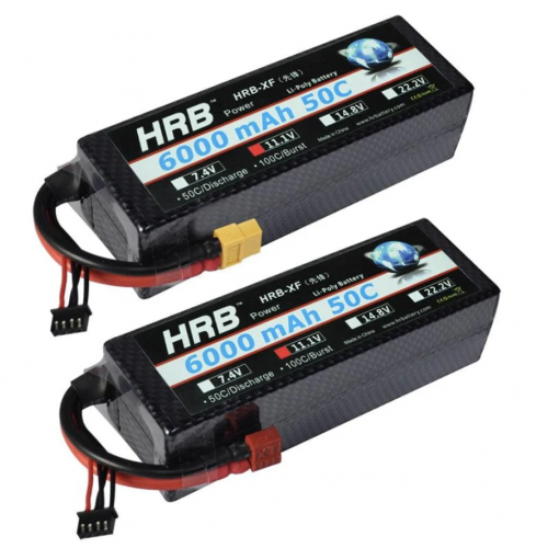 2 шт. HRB 7.4V Lipo аккумулятор 6000/7000mAh 60C Hard Case T Plug XT60 для 1/8 1/10 RC авто, дронов