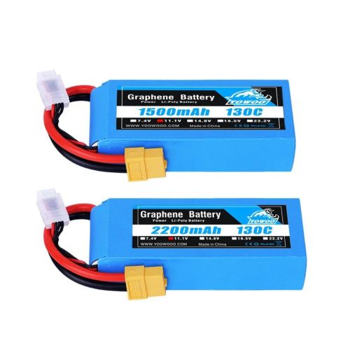 2 шт. Yowoo Graphene Lipo батарея 2S/3S/4S/6S 2200/2600/1300/1500mAh EC3 T XT60 130C для RC самолётов, дронов, авто