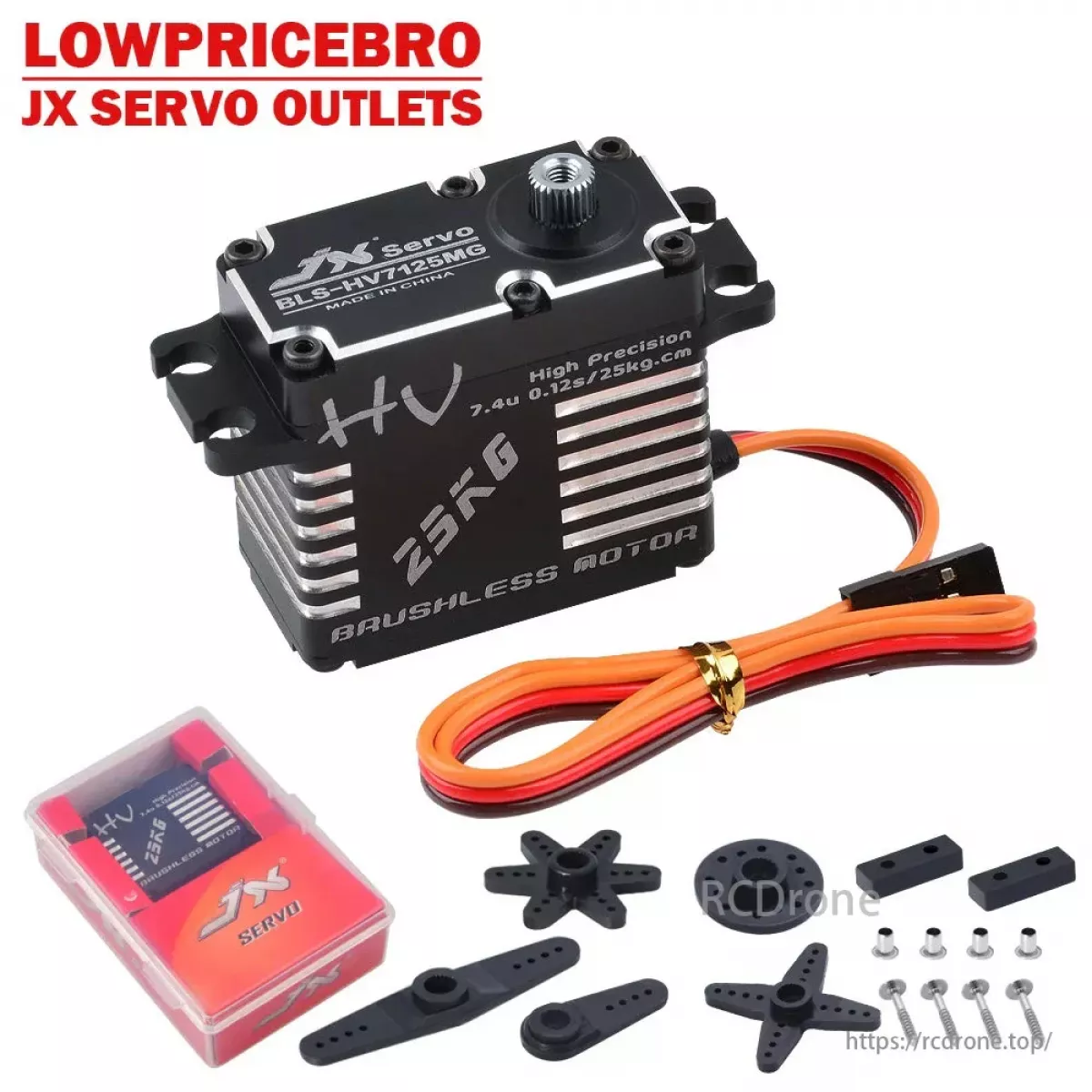 JX Servo BLS-HV7125MG — 25КГ бесколлекторный цифровой серво с металлическими шестернями для RC авто JX Servo BLS-HV7125MG — 25КГ бесколлекторный цифровой серво с металлическими шестернями для RC авто
