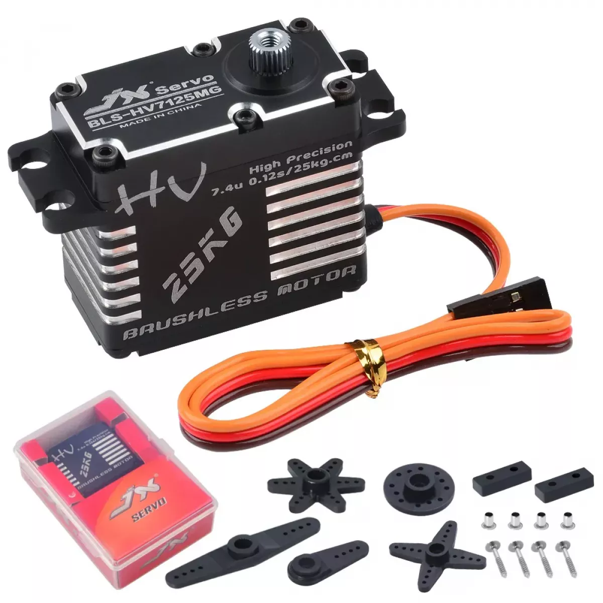 JX Servo BLS-HV7125MG — 25КГ бесколлекторный цифровой серво с металлическими шестернями для RC авто JX Servo BLS-HV7125MG — 25КГ бесколлекторный цифровой серво с металлическими шестернями для RC авто