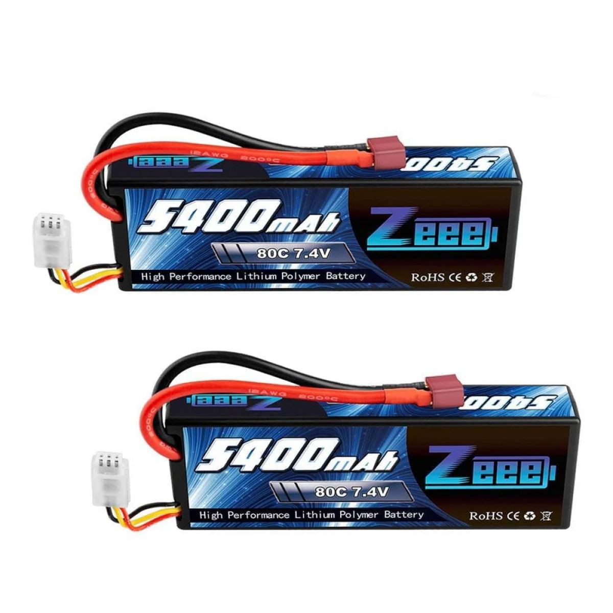 1/2 шт. Zeee 5400mAh 80C 2S 7.4V LiPo аккумулятор Hardcase с Deans для RC авто, дронов, FPV, лодок 1/2 шт. Zeee 5400mAh 80C 2S 7.4V LiPo аккумулятор Hardcase с Deans для RC авто, дронов, FPV, лодок