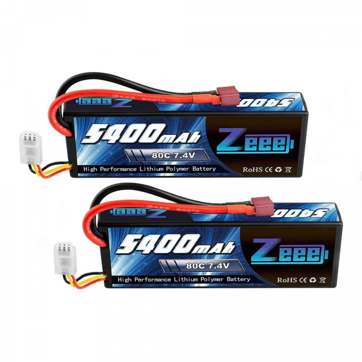 1/2 шт. Zeee 5400mAh 80C 2S 7.4V LiPo аккумулятор Hardcase с Deans для RC авто, дронов, FPV, лодок 1/2 шт. Zeee 5400mAh 80C 2S 7.4V LiPo аккумулятор Hardcase с Deans для RC авто, дронов, FPV, лодок