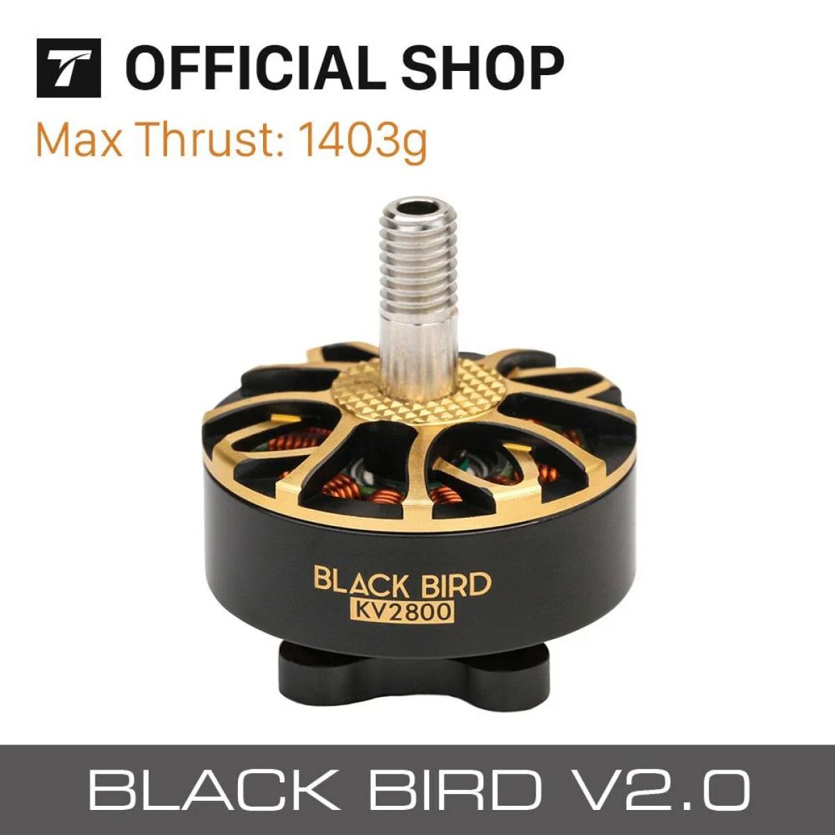 Бесколлекторный мотор T-motor BLACK BIRD V2.0 KV1950/KV2800 для FPV фристайл и гоночных дронов Бесколлекторный мотор T-motor BLACK BIRD V2.0 KV1950/KV2800 для FPV фристайл и гоночных дронов