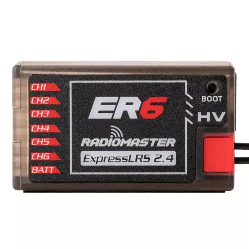 Радиоприёмник RadioMaster ER6 2.4GHz ELRS PWM для самолётов и дронов фиксированного крыла