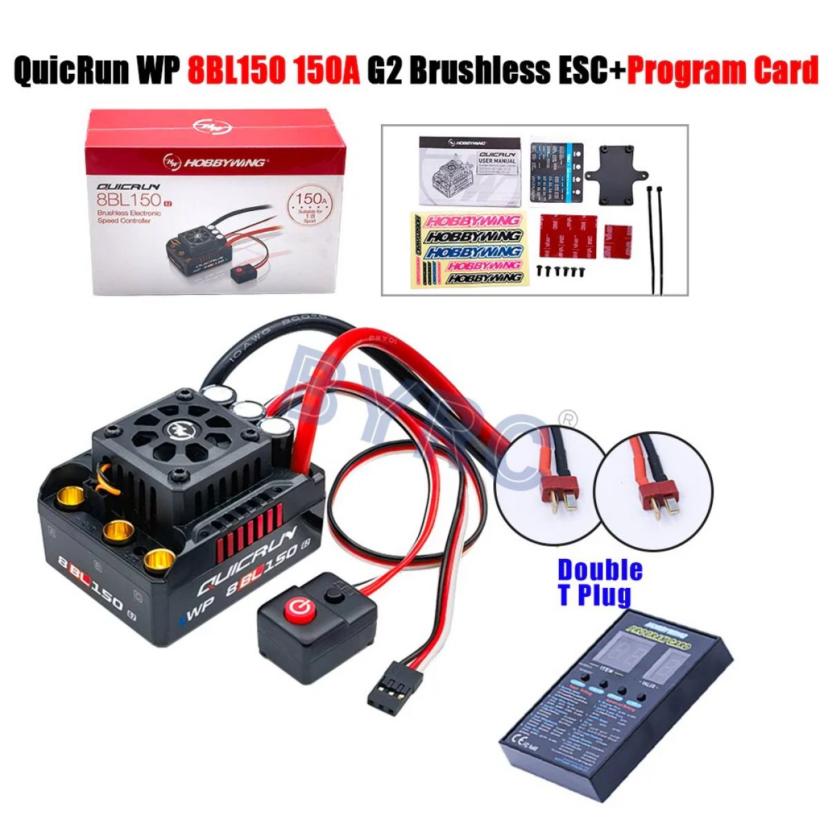 Влагозащищённый ESC HobbyWing QuicRun 8BL150 G2 150A 3-6S для монстров 1/8 и траков Влагозащищённый ESC HobbyWing QuicRun 8BL150 G2 150A 3-6S для монстров 1/8 и траков