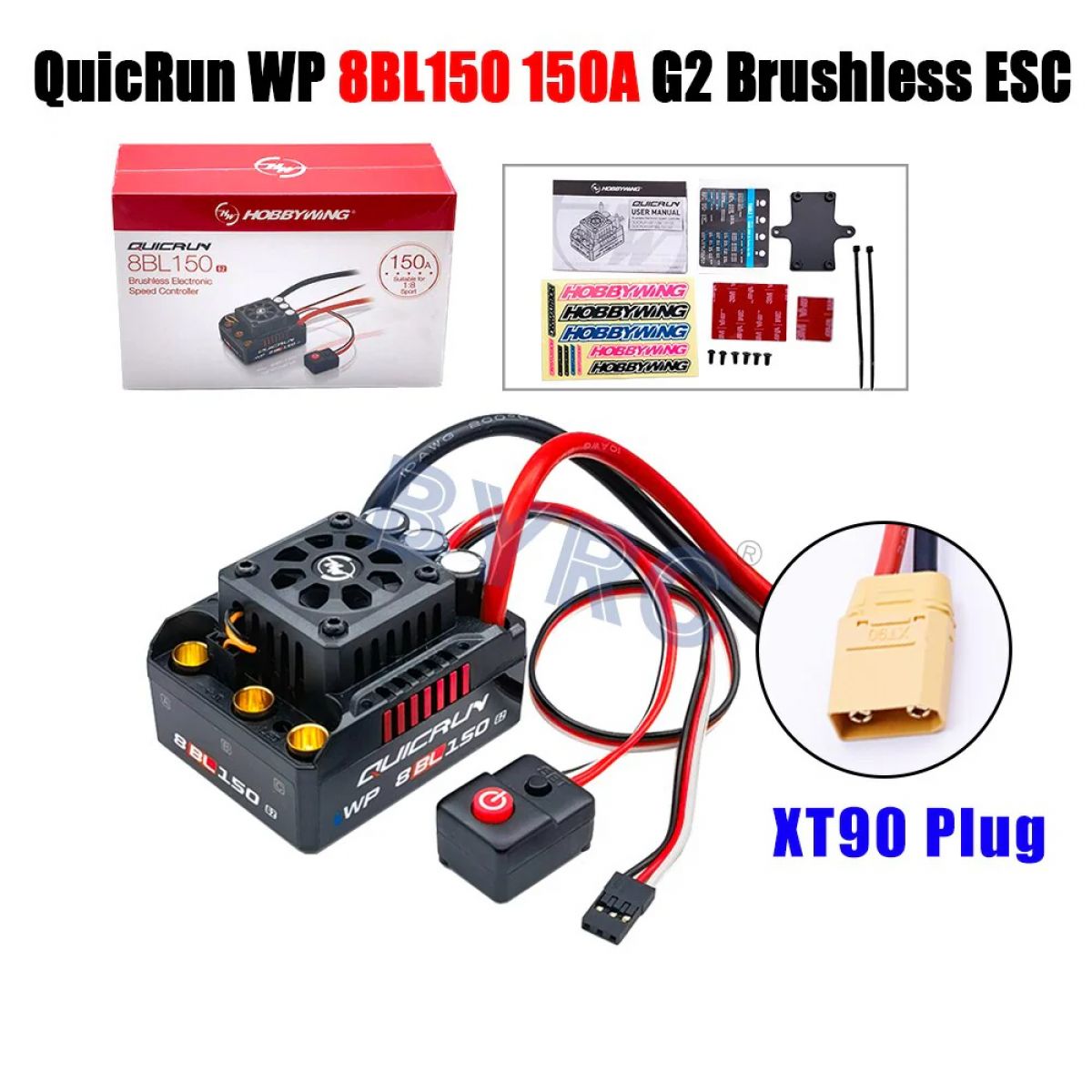 Влагозащищённый ESC HobbyWing QuicRun 8BL150 G2 150A 3-6S для монстров 1/8 и траков Влагозащищённый ESC HobbyWing QuicRun 8BL150 G2 150A 3-6S для монстров 1/8 и траков