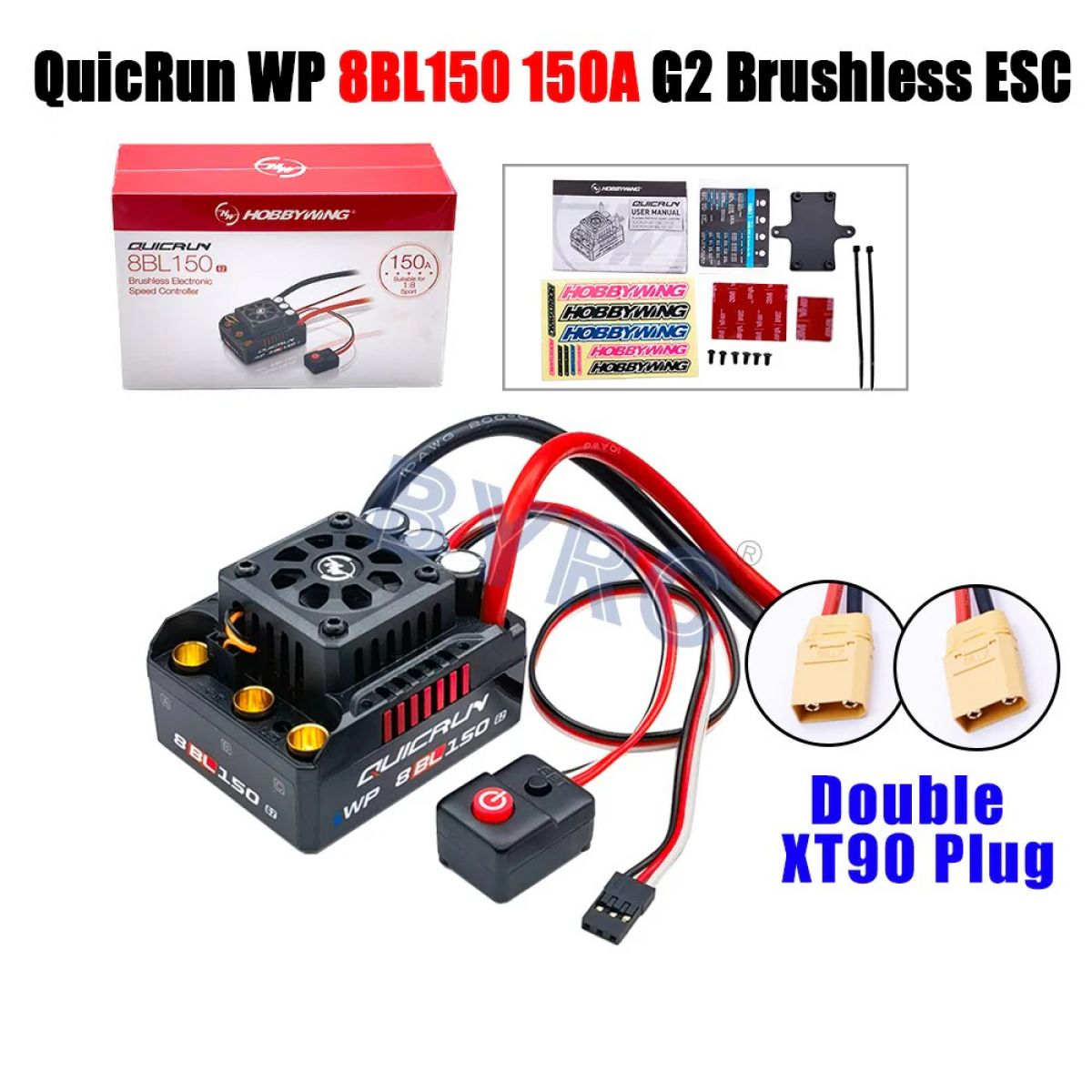 Влагозащищённый ESC HobbyWing QuicRun 8BL150 G2 150A 3-6S для монстров 1/8 и траков Влагозащищённый ESC HobbyWing QuicRun 8BL150 G2 150A 3-6S для монстров 1/8 и траков