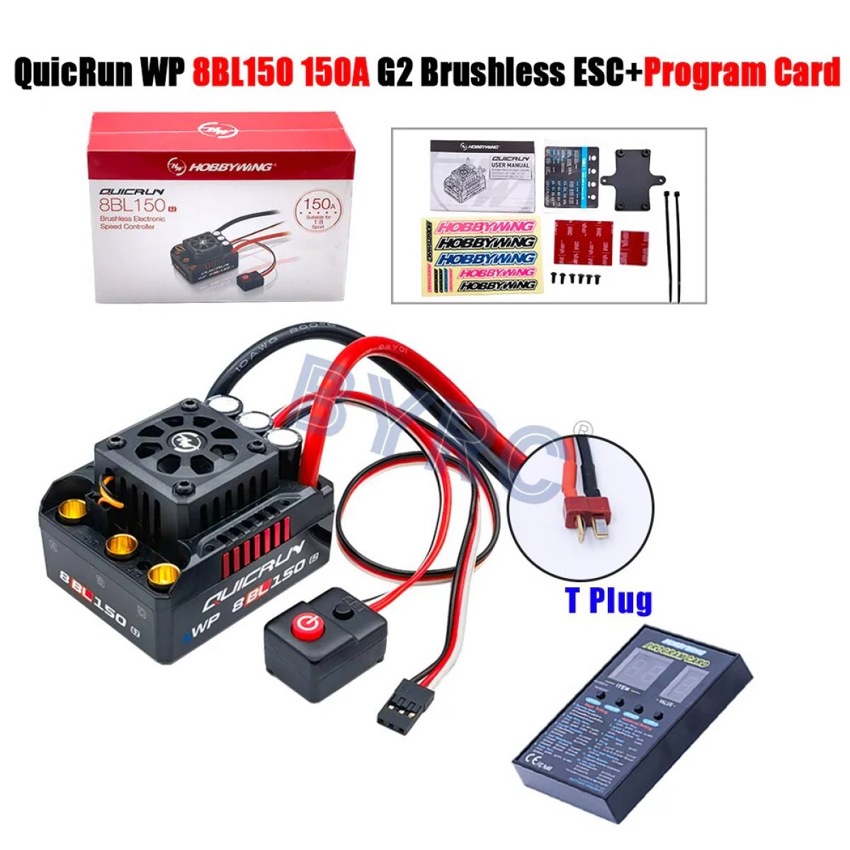 Влагозащищённый ESC HobbyWing QuicRun 8BL150 G2 150A 3-6S для монстров 1/8 и траков Влагозащищённый ESC HobbyWing QuicRun 8BL150 G2 150A 3-6S для монстров 1/8 и траков