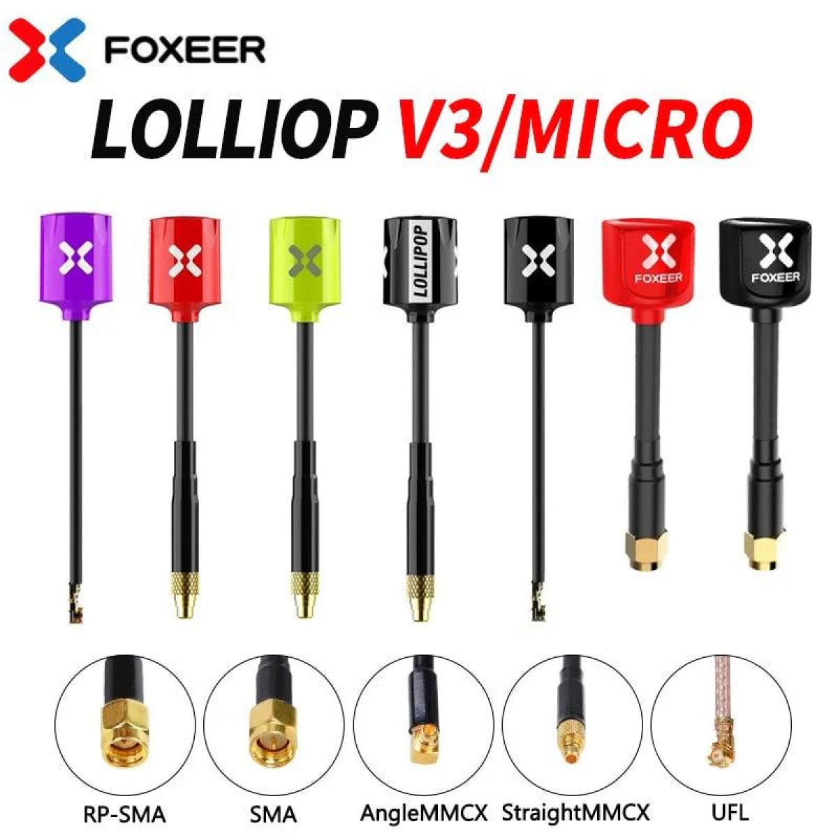 Foxeer MICRO Lollipop V4 FPV антенна 5,8 ГГц 2.3dBi Omni RHCP SMA/RPSMA/UFL/MMCX для FPV дронов Foxeer MICRO Lollipop V4 FPV антенна 5,8 ГГц 2.3dBi Omni RHCP SMA/RPSMA/UFL/MMCX для FPV дронов