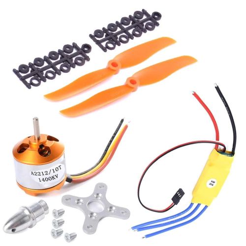 Бесщеточный мотор XXD A2212 1400KV, 30A ESC, крепление, пропеллеры 8060 для RC самолёта/вертолёта