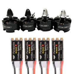 Бесколлекторный мотор MT2204 2300KV и регулятор FVT Littlebee 20A BLHeli-s для FPV квадрокоптера