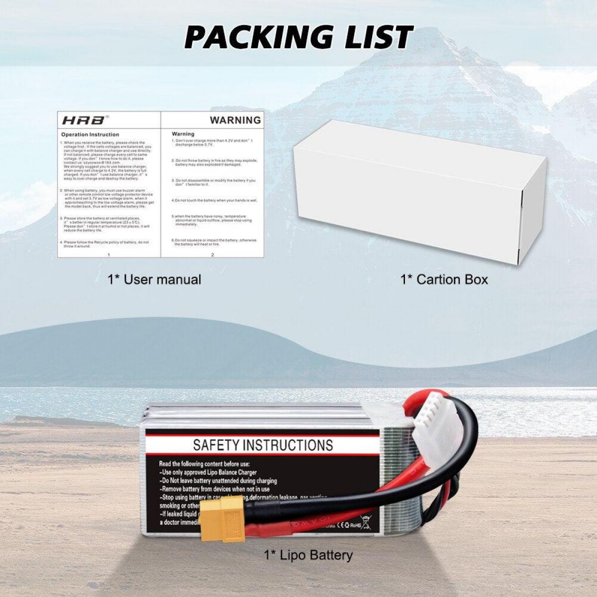 2 шт. HRB Lipo аккумулятор 4S/6S 14.8В/22.2В 1300–2200mAh 90C/100C XT60 для FPV квадрокоптеров 2 шт. HRB Lipo аккумулятор 4S/6S 14.8В/22.2В 1300–2200mAh 90C/100C XT60 для FPV квадрокоптеров