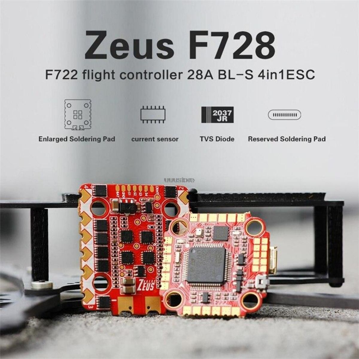 HGLRC Zeus F728 20x20 мм стек: F722 контроллер полета + 28A 4в1 ESC BL_S для FPV дрона 3-6S HGLRC Zeus F728 20x20 мм стек: F722 контроллер полета + 28A 4в1 ESC BL_S для FPV дрона 3-6S