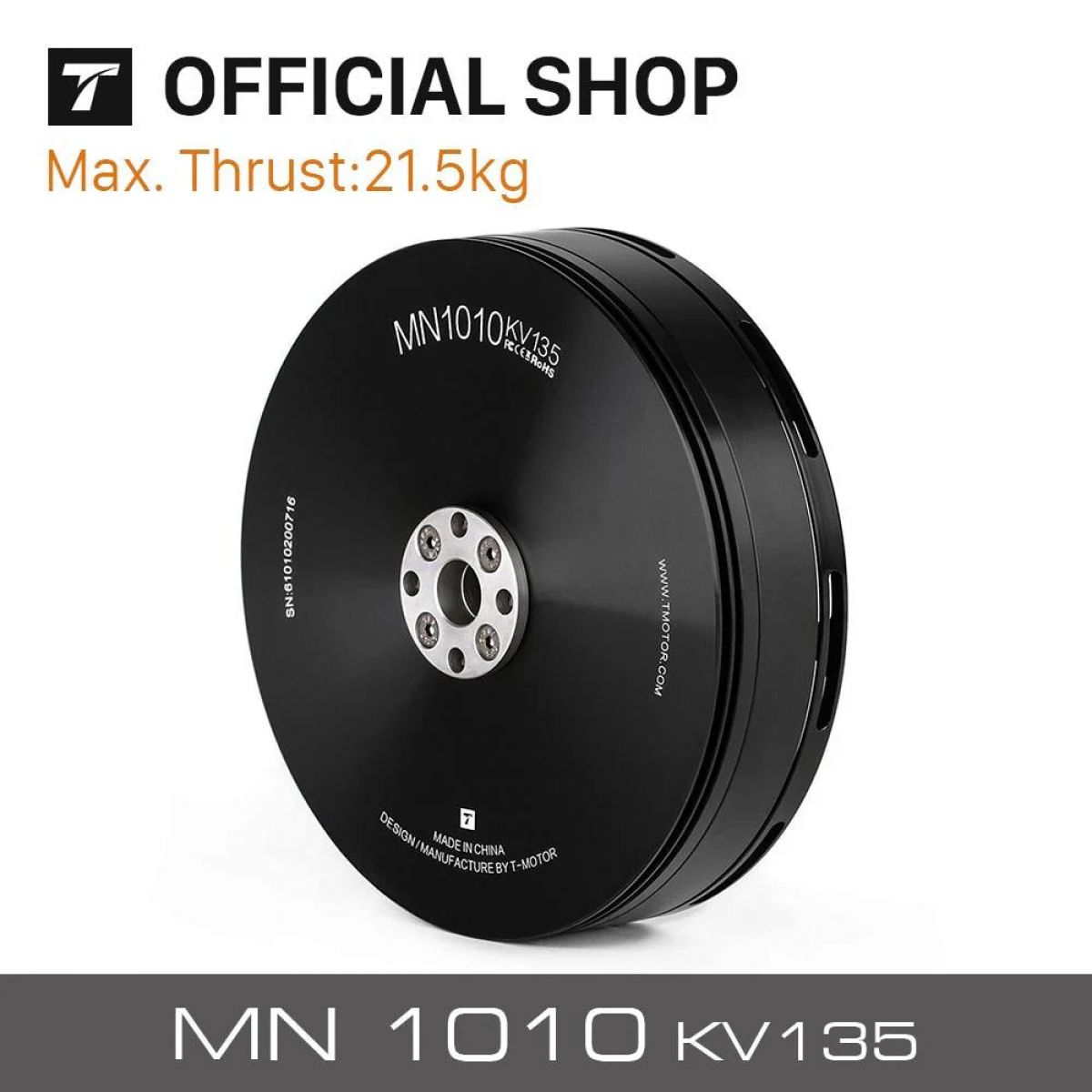 Бесколлекторный мотор T-motor MN1010 KV135/KV90 6-12S, тяга 21.5 кг, для квадрокоптеров и дронов Бесколлекторный мотор T-motor MN1010 KV135/KV90 6-12S, тяга 21.5 кг, для квадрокоптеров и дронов